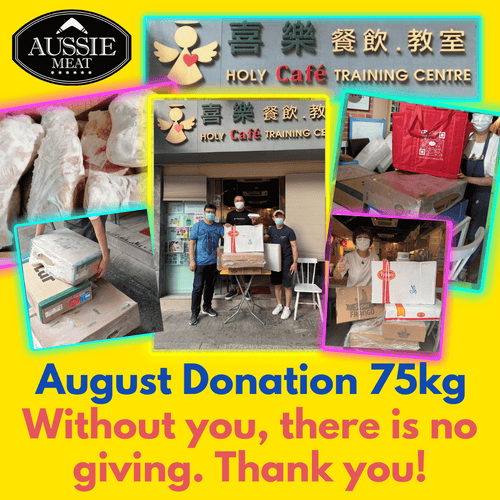 Aussie Meat donated 75kg to Holy Café! | Donation | Aug 2021 - Aussie Meat, Meat delivery, online butcher, BBQ Grills, Wine