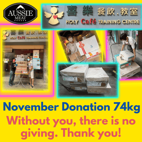 Aussie Meat donated 74kg to Holy Café! | Donation | Nov 2021 - Aussie Meat, Meat delivery, online butcher, BBQ Grills, Wine