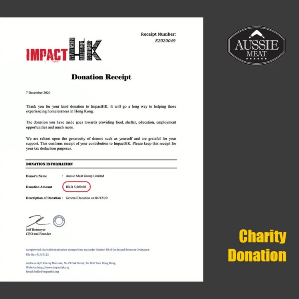 AUSSIE MEAT RAISED 5800 HKD IN NOVEMBER 2020 FOR IMPACTHK